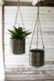 Set Of Two Hanging Metal Planters (CHW1108)
