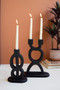 Set Of Two Black Wooden Taper Candle Holders (CLAN1198)