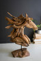 Teakwood Horse Head Sculpture With Iron Base (DAG1001)