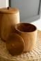 Set Of Two Teak Wood Canisters (DRA1027)