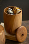 Set Of Two Teak Wood Canisters (DRA1027)