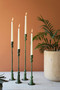 Set Of Four Forged Iron Taper Candle Holders - Green Patina (NELE1002)
