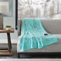 100% Polyester Heated Metallic Printed Throw - Aqua TN54-0341