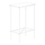 2 Tier Small White Laminate Accent Table - White Metal (I 2079)