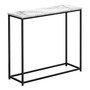Black Metal Accent Table - White Marble Look Laminate (I 2255)