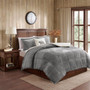 100% Polyester Solid Low Pile Velour To Berber Comforter Set - Full/Queen WR10-2887
