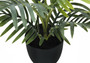 20" Tall Palm Real Touch Green Leaves Artificial Plant - Black Pot (I 9501)