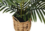 24" Tall Decorative Palm Artificial Plant - Beige Woven Basket (I 9503)
