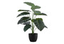 24" Tall Decorative Alocasia Artificial Plant - Black Pot (I 9578)