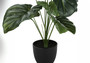 24" Tall Decorative Alocasia Artificial Plant - Black Pot (I 9578)