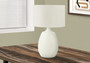 26"H Contemporary Cream Resin Table Lamp - Ivory/Cream Shade (I 9609)