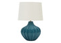 24"H Transitional Blue Ceramic Table Lamp - Ivory/Cream Shade (I 9612)
