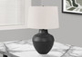 26"H Transitional Black Metal Table Lamp - Ivory/Cream Shade (I 9615)