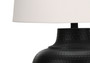 26"H Transitional Black Metal Table Lamp - Ivory/Cream Shade (I 9615)