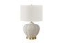21"H Transitional Cream Resin Table Lamp - Ivory/Cream Shade (I 9617)
