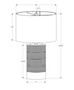24"H Contemporary Black Resin Table Lamp - Ivory/Cream Shade (I 9619)