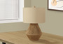 22"H Transitional Brown Rope Table Lamp - Beige Shade (I 9628)