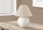 16"H Contemporary Cream Ceramic Table Lamp - Cream Shade (I 9631)