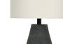 24"H Contemporary Black Resin Table Lamp - Ivory/Cream Shade (I 9655)