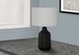 24"H Contemporary Black Concrete Table Lamp - Grey Shade (I 9701)