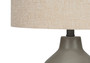 24"H Contemporary Grey Concrete Table Lamp - Beige Shade (I 9703)