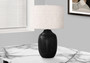 26"H Contemporary Black Ceramic Table Lamp - Ivory/Cream Shade (I 9705)
