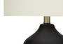 22"H Transitional Black Ceramic Table Lamp - Ivory/Cream Shade (I 9708)