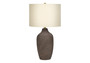 27"H Contemporary Grey Ceramic Table Lamp - Beige Shade (I 9709)