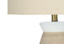 27"H Contemporary Cream Ceramic Table Lamp - Beige Shade (I 9724)