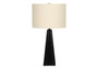 27"H Modern Black Resin Table Lamp - Beige Shade (I 9726)