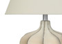 21"H Transitional Cream Resin Table Lamp - Ivory/Cream Shade (I 9733)