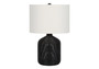 23"H Modern Black Rattan Table Lamp - Ivory/Cream Shade (I 9734)