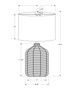 23"H Modern Black Rattan Table Lamp - Ivory/Cream Shade (I 9734)