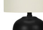 17"H Transitional Black Ceramic Table Lamp - Ivory/Cream Shade (I 9738)