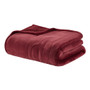 100% Polyester Knitted Microlight/Berber Solid Heated Throw - Red WR54-1771