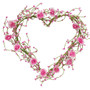 Pink Roses & Pip Berry Heart Wreath F18395