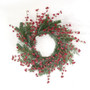 Sparkling Red Berries & Mixed Greens Candle Ring 6.5" F48153R