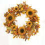 Autumn Woods Sunflower Wreath 24" F50540
