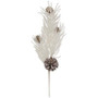 White Glitter Soft Pine & Cone Pick FT30725