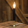 Black Electric Candle Lamp On Brass Base Black 7" G20374BK
