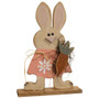 Rustic Wood Standing Girl Bunny With Carrot On Base G24121