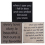 Love Story Square Sign - 3 Assorted (Pack Of 3) G32779