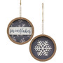 Beaded Round Snowflakes Hanger 2 Assorted (Pack Of 2) G37182