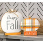 Set Of 2 Hello Fall & Happy Fall Pumpkins On Base G37277