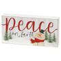 Peace On Earth Snowman Rectangle Box Sign G37378