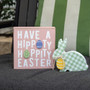 Set Of 2 Hoppity Easter & Green Check Chunky Bunny Sitter G37712