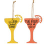 Margarita Words Wooden Ornament 2 Assorted (Pack Of 2) G37816