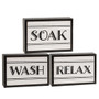 Black & White Bath Words Box Sign 3 Assorted (Pack Of 3) G37861