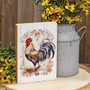 Floral Framed Rooster Block G46066