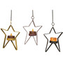 Hanging Whimsical Tealight Star - 3 Assorted (Pack Of 3) G46255
